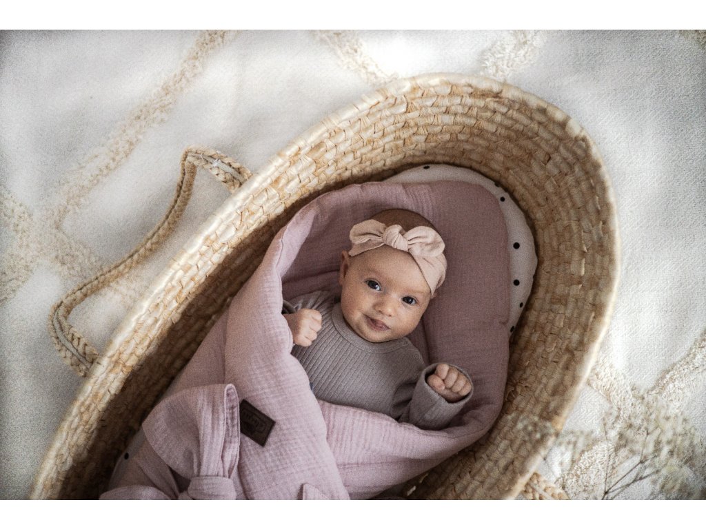 Mušelínová zavinovačka Sleepee Rose Růžová